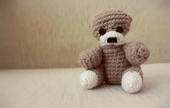 Toy, bear, hook, knitting