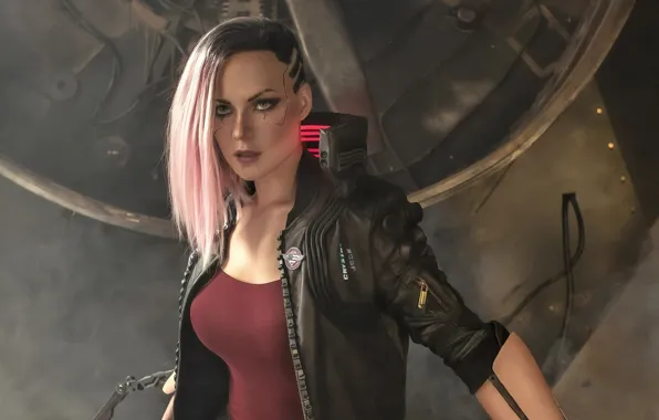 Look, Girl, cyborg, Cyberpunk 2077, Woman Warrior, Pink Hair
