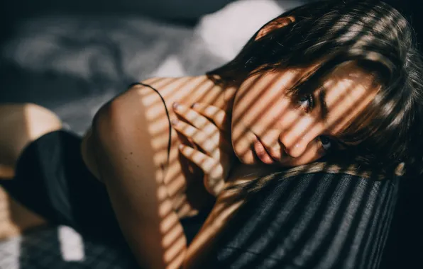 Eyes, look, girl, hair, Kirill Gudkov