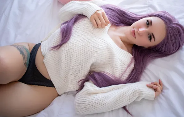 Picture girl, sweater, long-hair