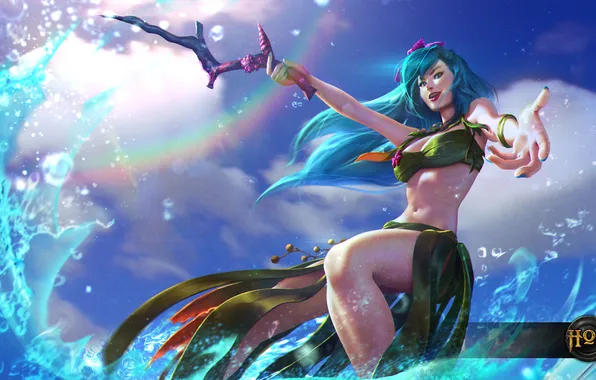 Water, girl, magic, art, MAG, Heroes of Newerth, Wraith, Surf Wraith