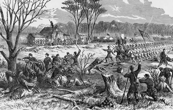 Gun, offensive, black and white, condeferate, The battle of Shiloh