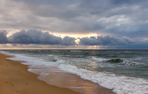 Sand, sea, wave, beach, summer, clouds, waves, summer