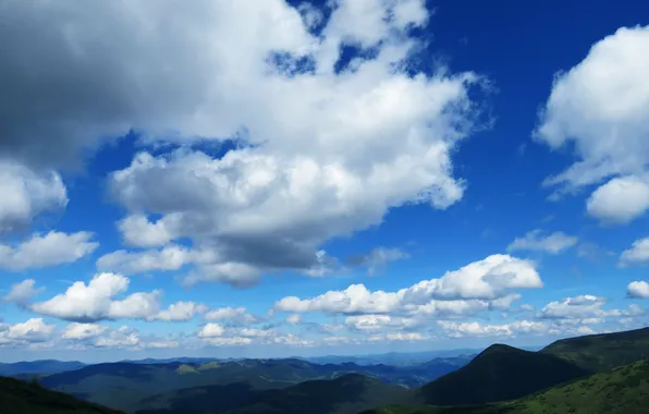 The sky, mountains, Ukraine, Carpathians, Gutin-Tomnatik