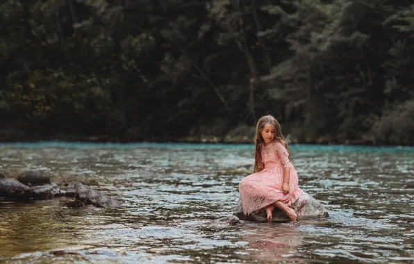 Picture nature, river, girl
