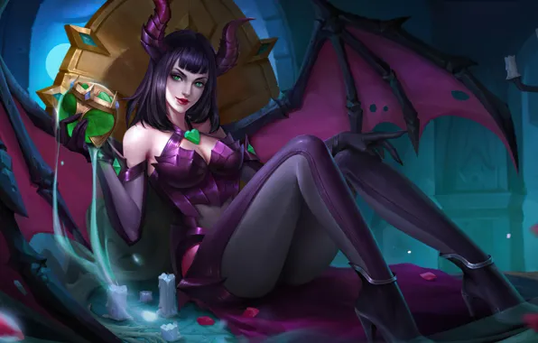 Picture girl, brunette, Alice, MAG, sitting, Alice, Mobile Legends: Bang Bang, The Bloody Queen