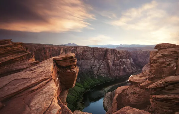 Landscape, river, height, canyon