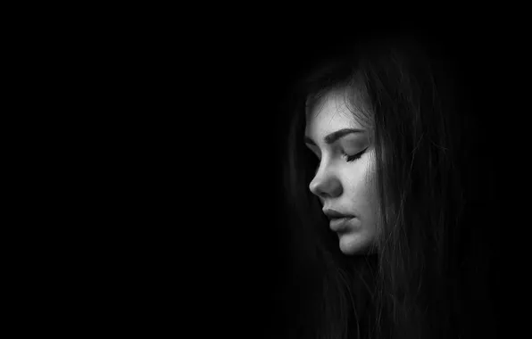 Picture girl, portrait, Tatiana, Murat Kojahmetov, black and white
