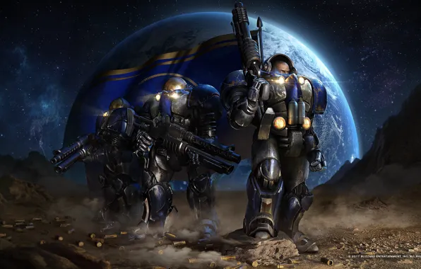 Picture victory, the suit, starcraft, rifle, strategy, Marines, Terran, remastered