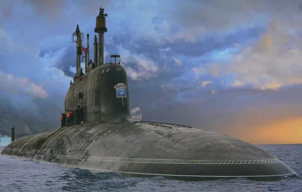 Picture ash, Submarine, project 885, Severodvinsk