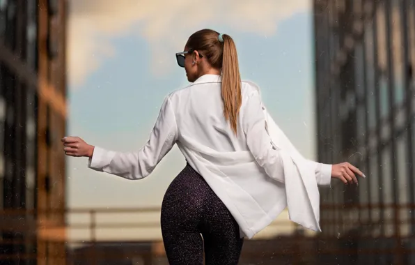 Ass, girl, glasses, Anastasia, Ilya Pistols