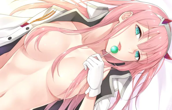 Sexy, pink hair, green eyes, boobs, anime, nude, erotic, naked