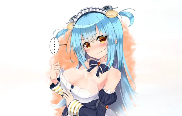 Girl, sexy, cleavage, long hair, dress, boobs, anime, beautiful