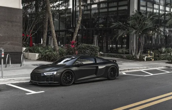 Audi, City, Audi R8, Front, Black, Side