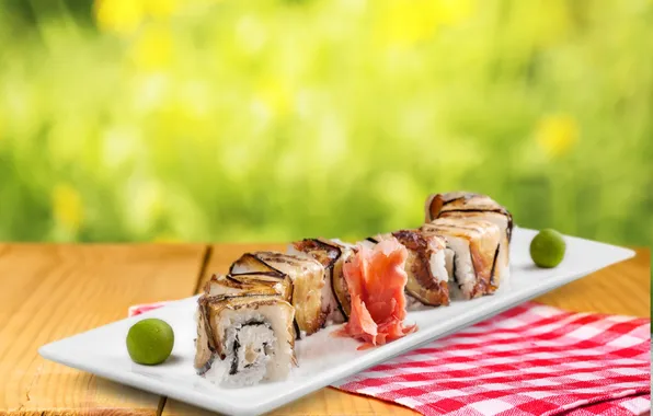 Picture sushi, sushi, rolls, japanese, seafood
