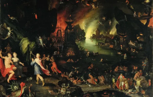 Jan Brueghel The Elder, Hades and Persephone, Orpheus, in the afterlife, musicology and singing