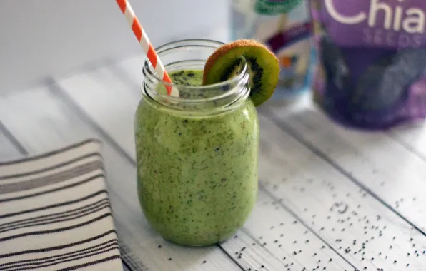 Bank, tube, drink, kiwi, smoothies