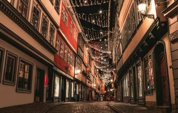 Light, night, city, lights, street, Windows, building, home