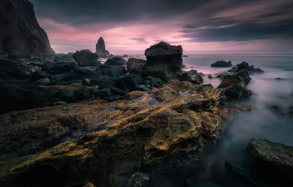 Picture sea, stones, rocks, coast, Spain, Caceres, Portezuelo