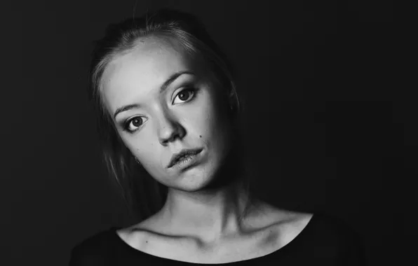 Look, actress, black and white, Victoria Agalakova, Victoria Agalakova