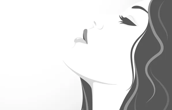 Girl, face, background, hair, vector, lips, profile