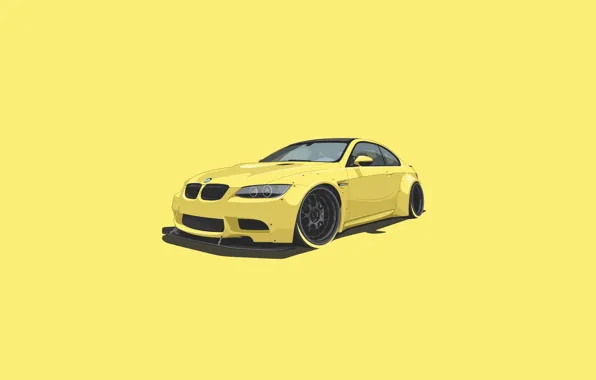 Picture BMW, Car, Yellow, Minimalistic