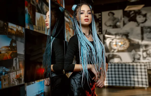 Reflection, sponge, hairstyle, Tatiana, Andrey Metelkov