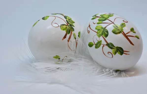 Feathers, Easter, Eggs, Holiday