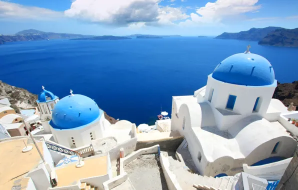 Picture sea, landscape, nature, home, Santorini, Greece