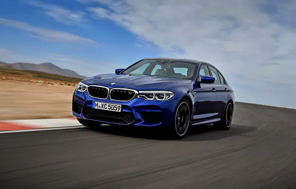Picture asphalt, movement, BMW, sedan, BMW M5, 2017, M5, F90