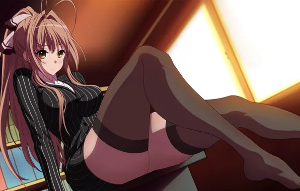 Chest, feet, hair, stockings, anime, legs, pantyhose, Chan