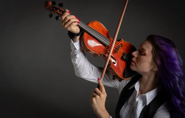 Picture girl, music, violin
