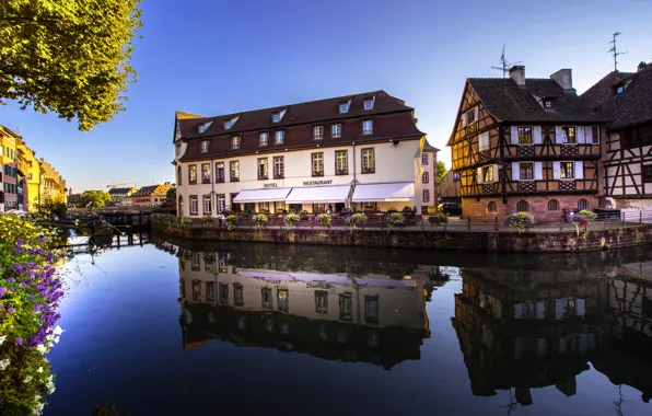 Reflection, France, home, channel, Strasbourg, France, Strasbourg
