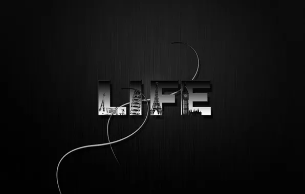 Picture Minimalism, The inscription, Life, Black Style, Minimalism