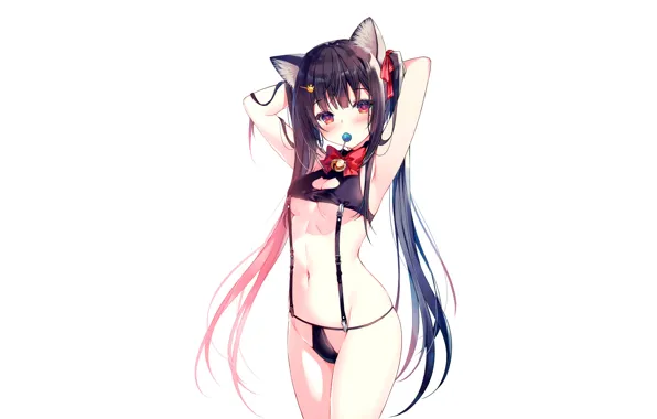 Girl, sexy, lingerie, pantsu, bra, cleavage, panties, long hair