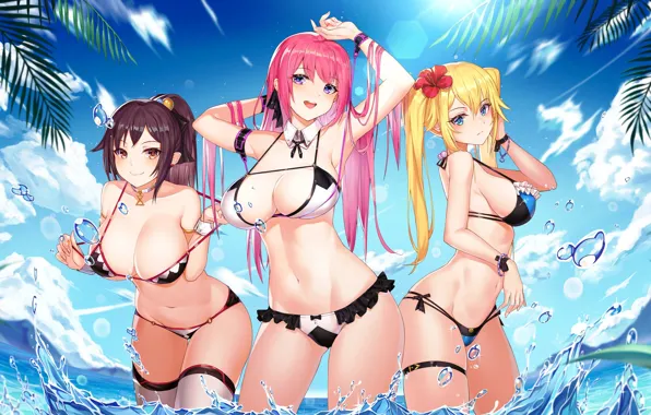 Water, girl, sexy, bikini