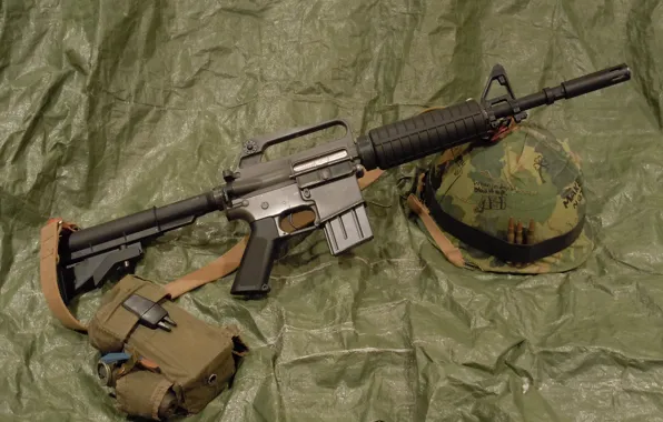 Picture weapons, rifle, helmet, M16, assault