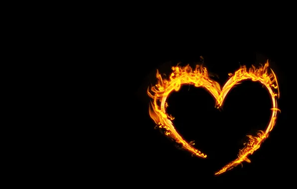 Picture background, fire, flame, heart, fire, heart, burning