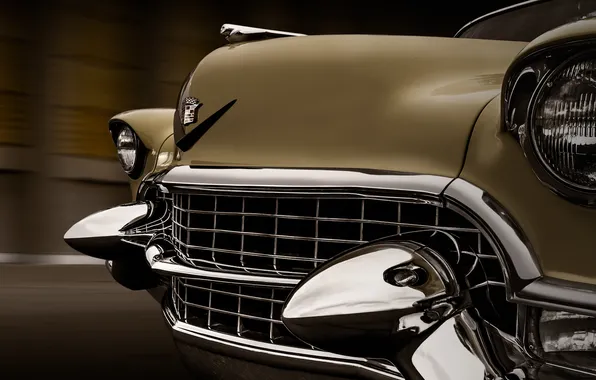 Picture background, Cadillac, classic, Coupe, the front, Cadillac, 1955, City