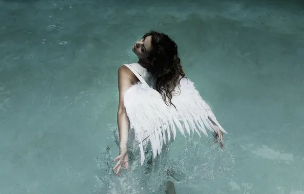 Water, girl, angel