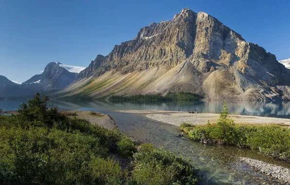 Picture mountains, lake, Canada, Albert, Bow