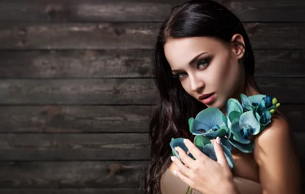 Picture flowers, model, look