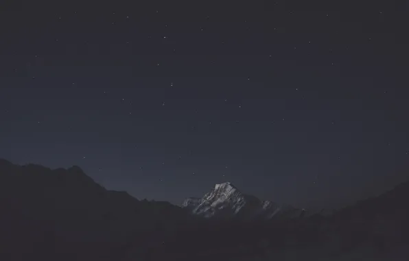 Download wallpaper winter, the sky, snow, mountains, night, nature ...