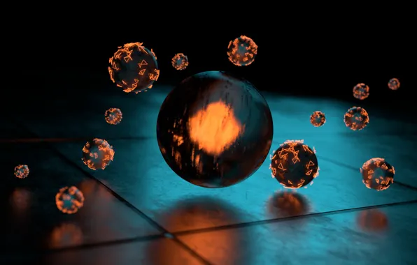 Picture light, render, spheres, reflection, material, blender3d, cycles