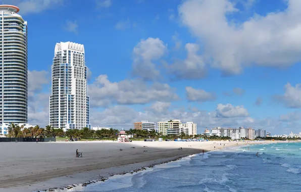 Picture beach, the city, building, Miami