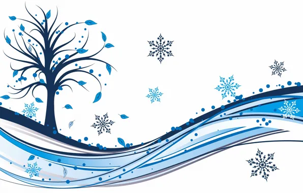 Leaves, trees, snowflakes