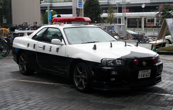 Skyline, Saitama Prefecture, Japanese police, GTR R34, BNR 34