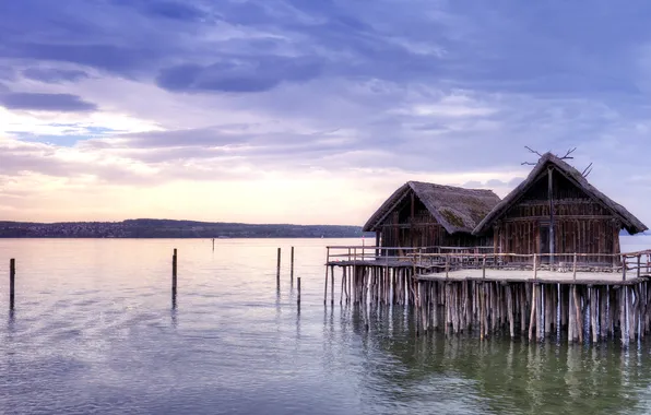 Landscape, lake, home