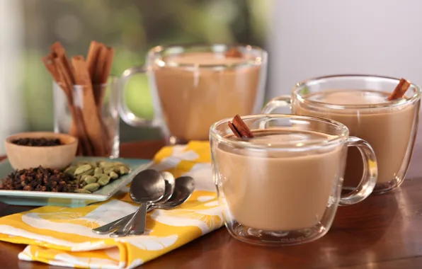 Coffee, cinnamon, latte