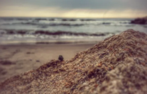 Sand, The ocean, Sea, Beach, Wave, Surf, Clouds